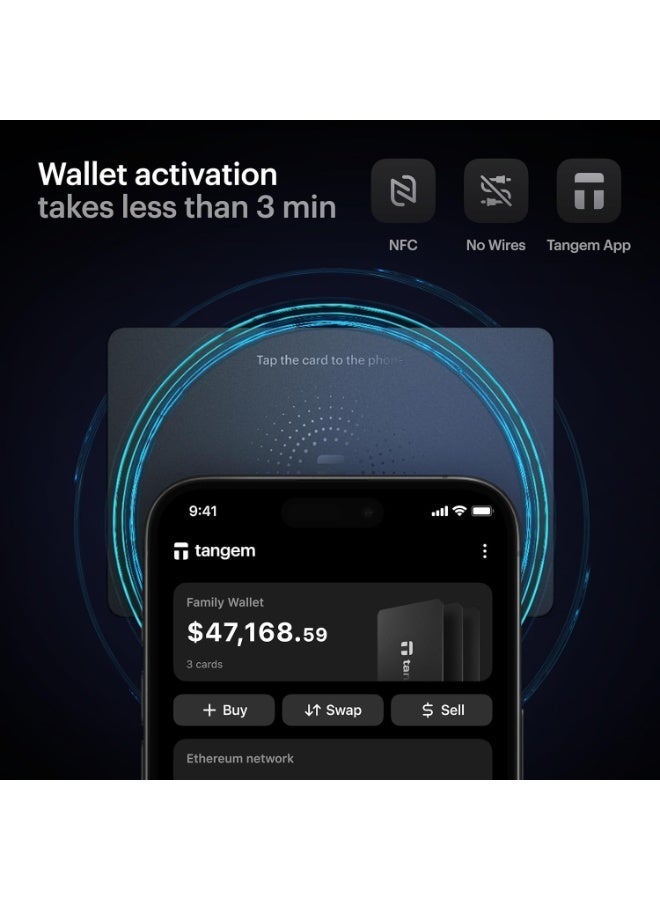 tangem محفظة العملات الرقمية 2.0 [عبوة من 3 بطاقات] - أزرق سماوي - Image 3